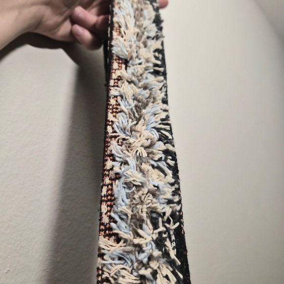 Anthropologie Boho Whimsy Frilly Chunky Yarn Tweed 100% Cotton Canvas Bag Strap - Picture 2 of 7